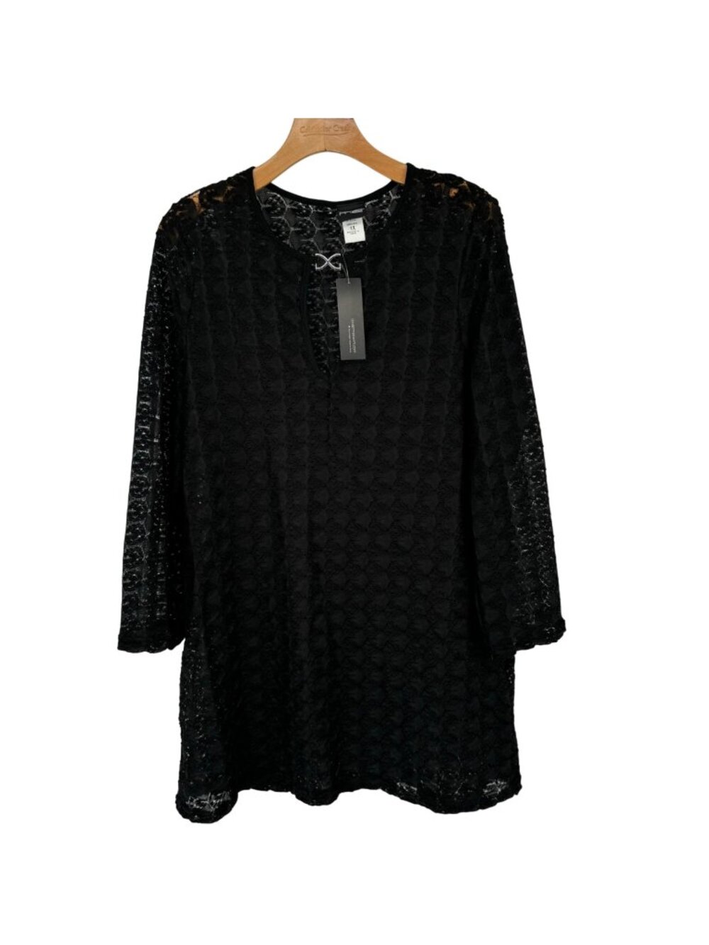 Cover Me Womens Black Lace Tunic Size 1X plus cover up Canada swim new